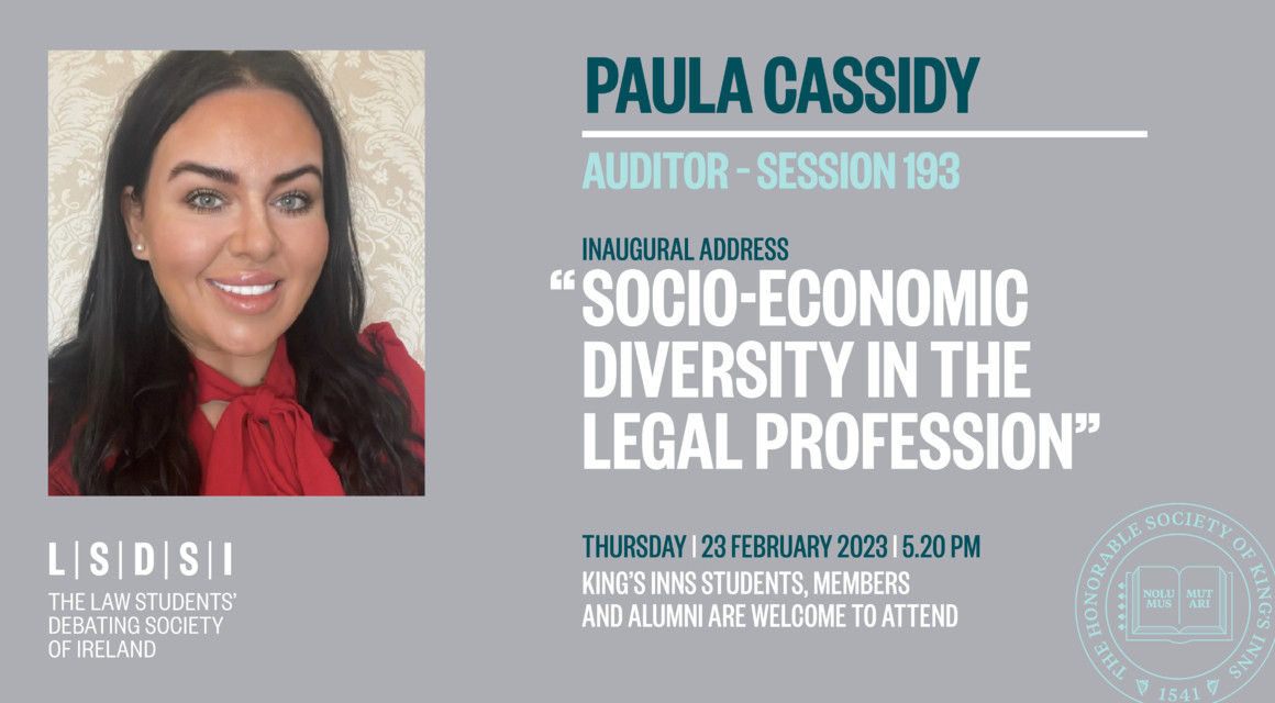 Auditor of the LSDSI Paula Cassidy will deliver her Inaugural Address