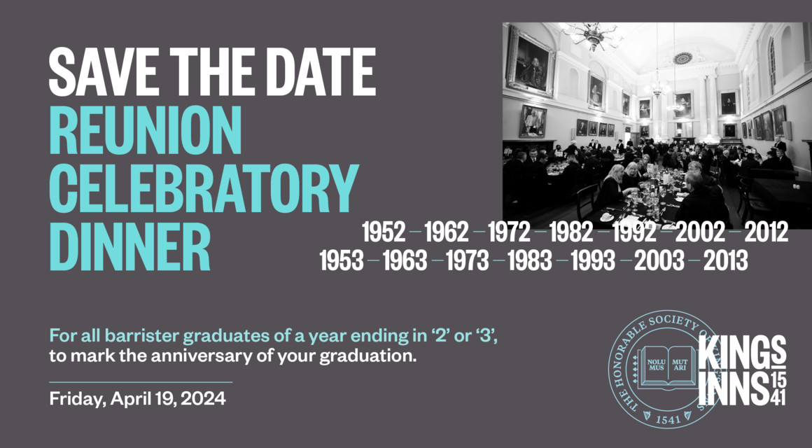 Save the Date: Reunion dinner for Barrister graduates of a year ending in ‘2’ or ‘3’